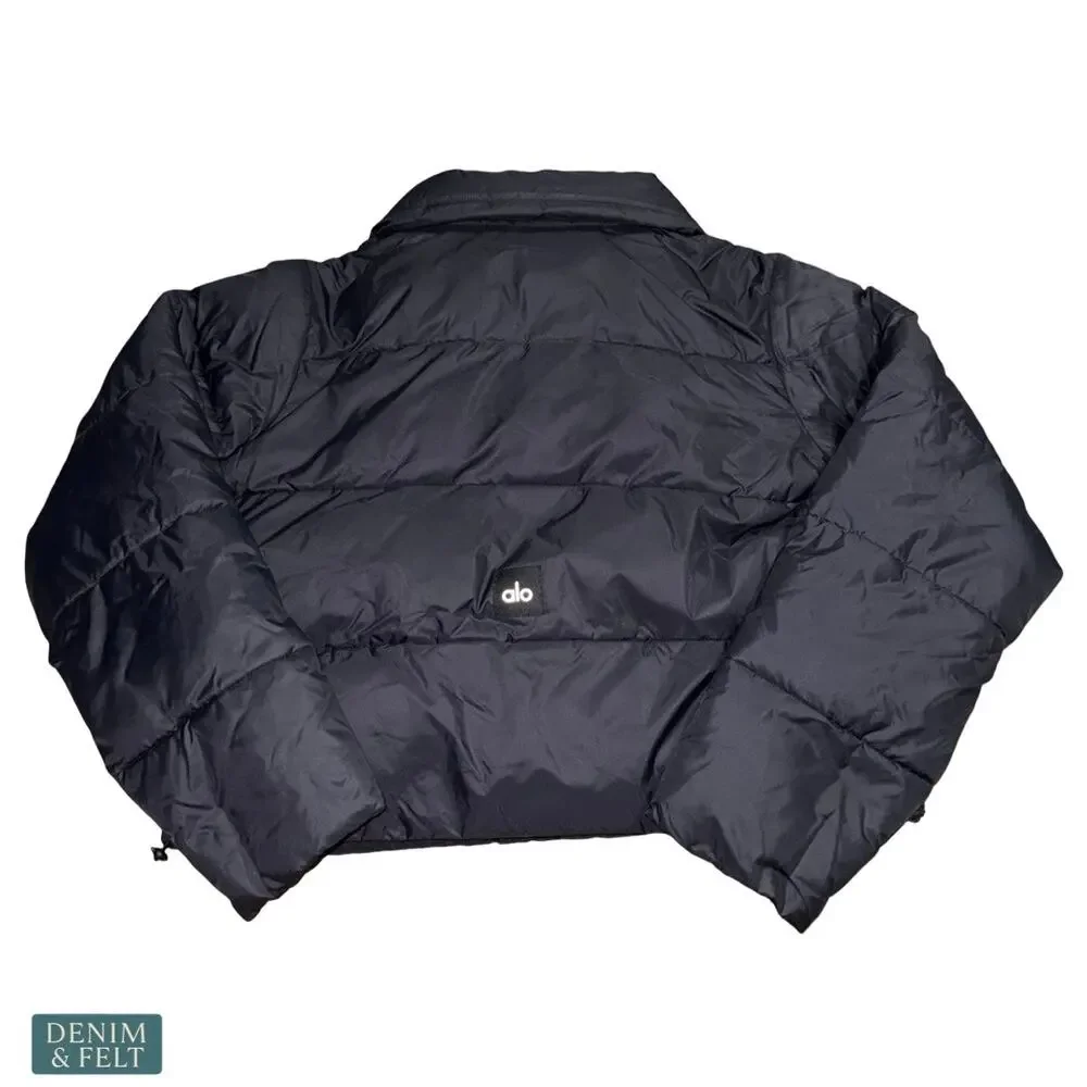 Alo Yoga Gold Rush Puffer Jacket Black Warm Athleisure Streetwear Winter Layer - Picture 12 of 16